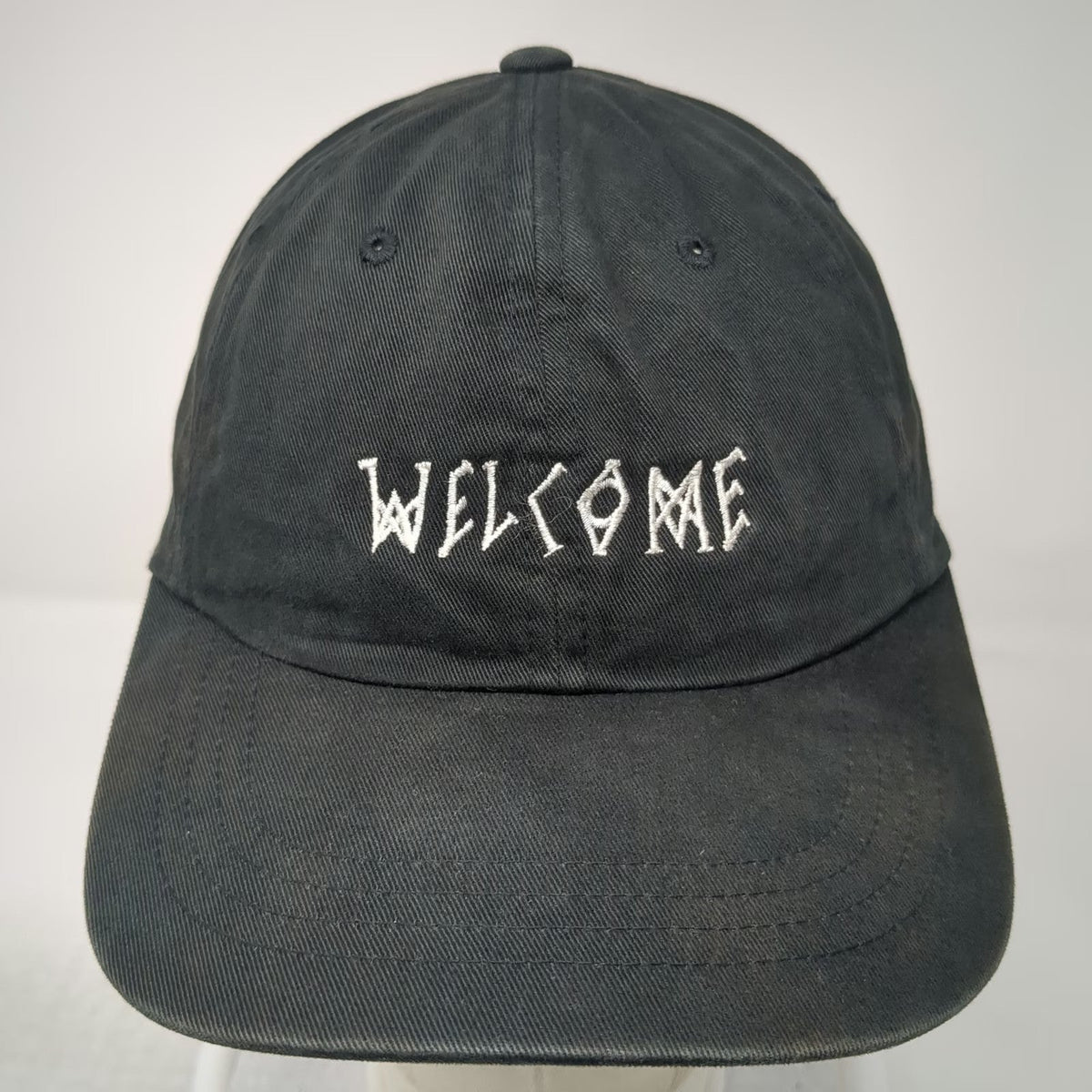 Welcome Skateboards Baseball Cap Black One Size WELCOME Embroidery Slideback Hat