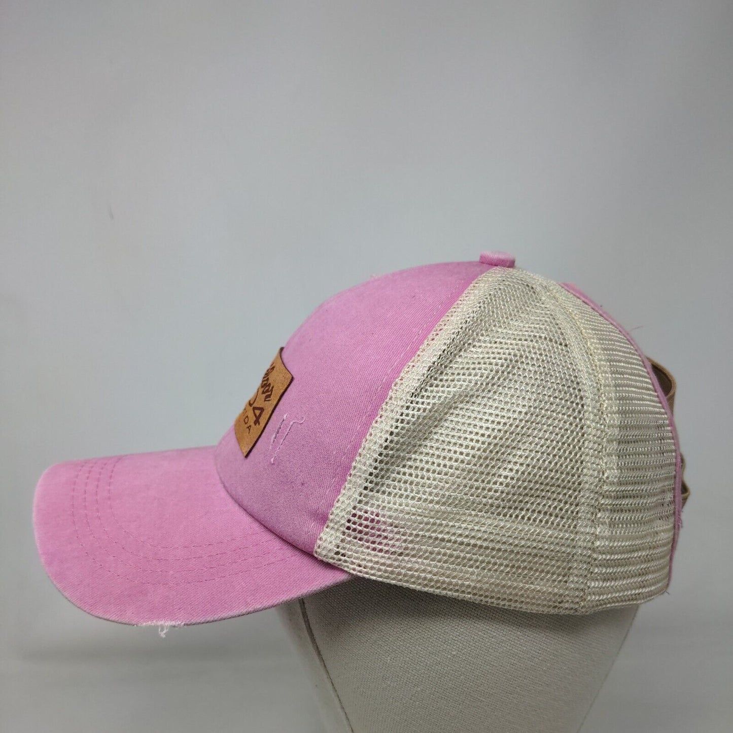 Outdoor 904 Florida Strapback Hat Pink One Size Adjustable Criss Cross Mesh Back