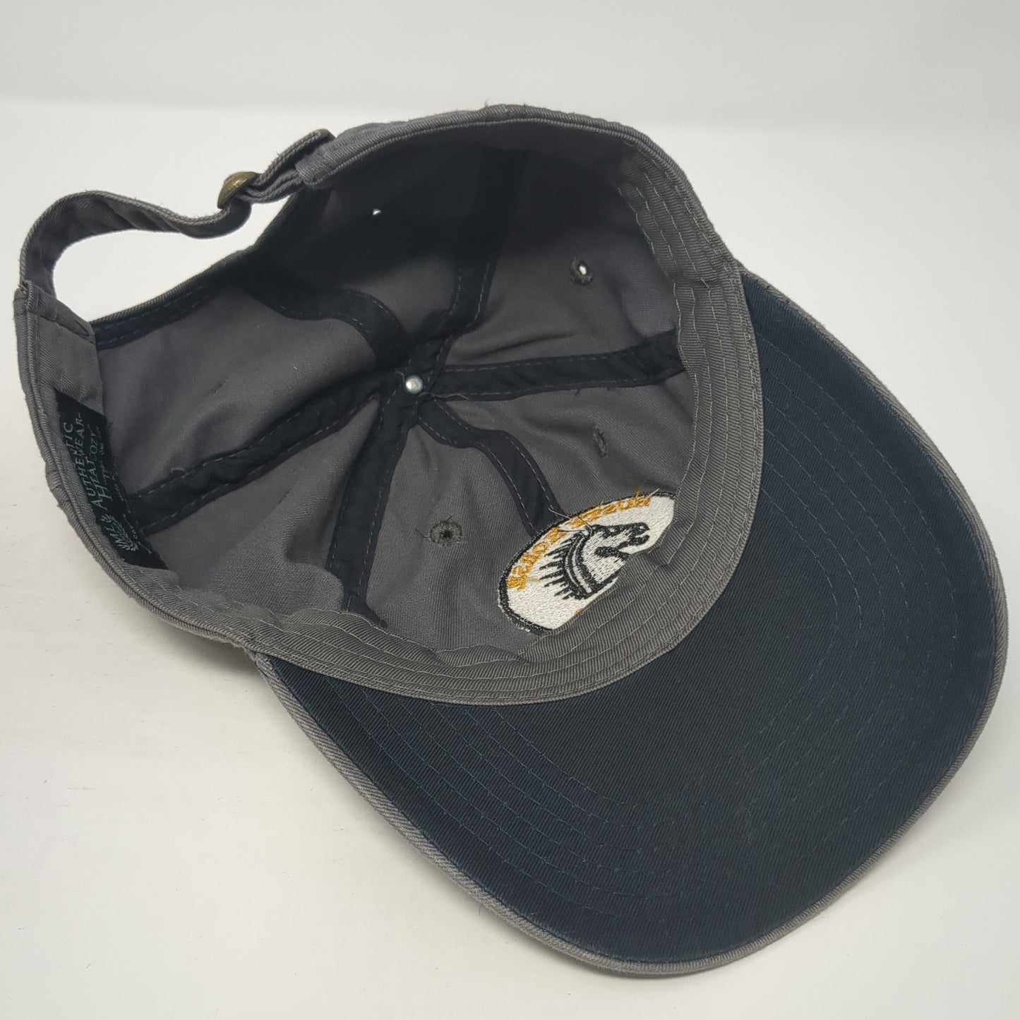 Rusty Horse Tavern Logo Slideback Hat Gray One Size Embroidered Outdoor