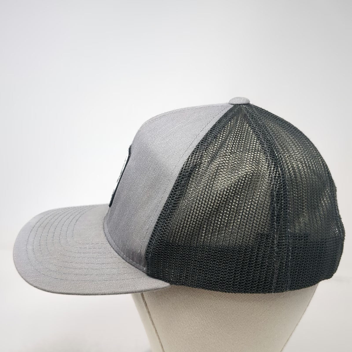 Pacific Headwear Simshot Trucker Hat Gray One Size Mesh Snapback Square Patch