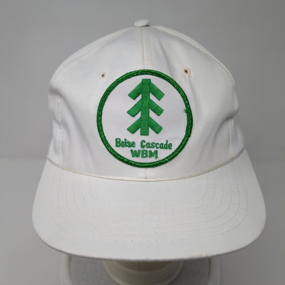 Vintage Boise Cascade WBM Snapback Trucker Hat White OSFA Embroidered Logo