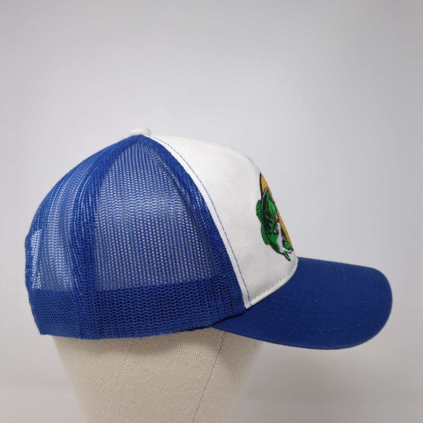 Bass Pro Shops Snapback Trucker Hat Blue OS Adjustable Mesh Back Gone Fishing