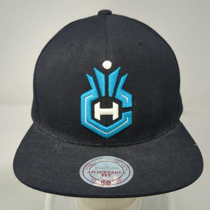 NBA Charlotte Hornets Mitchell & Ness Snapback Hat Black One Size Wool Flat Brim