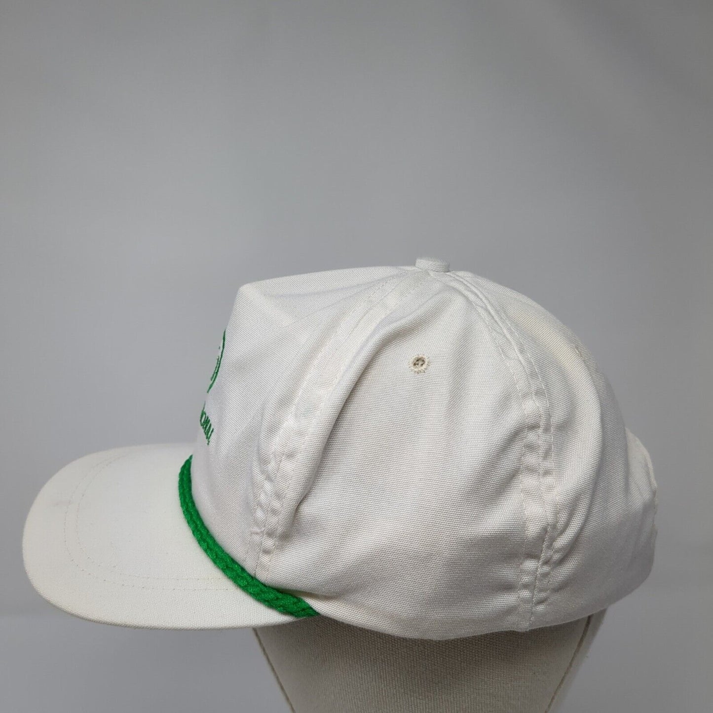 The International Slideback Hat White OS Adjustable Embroidered Rope Imperial