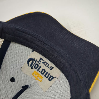 Corona Trucker Hat Blue Yellow One Size Mesh Back Snapback Beer Logo Patch Crown