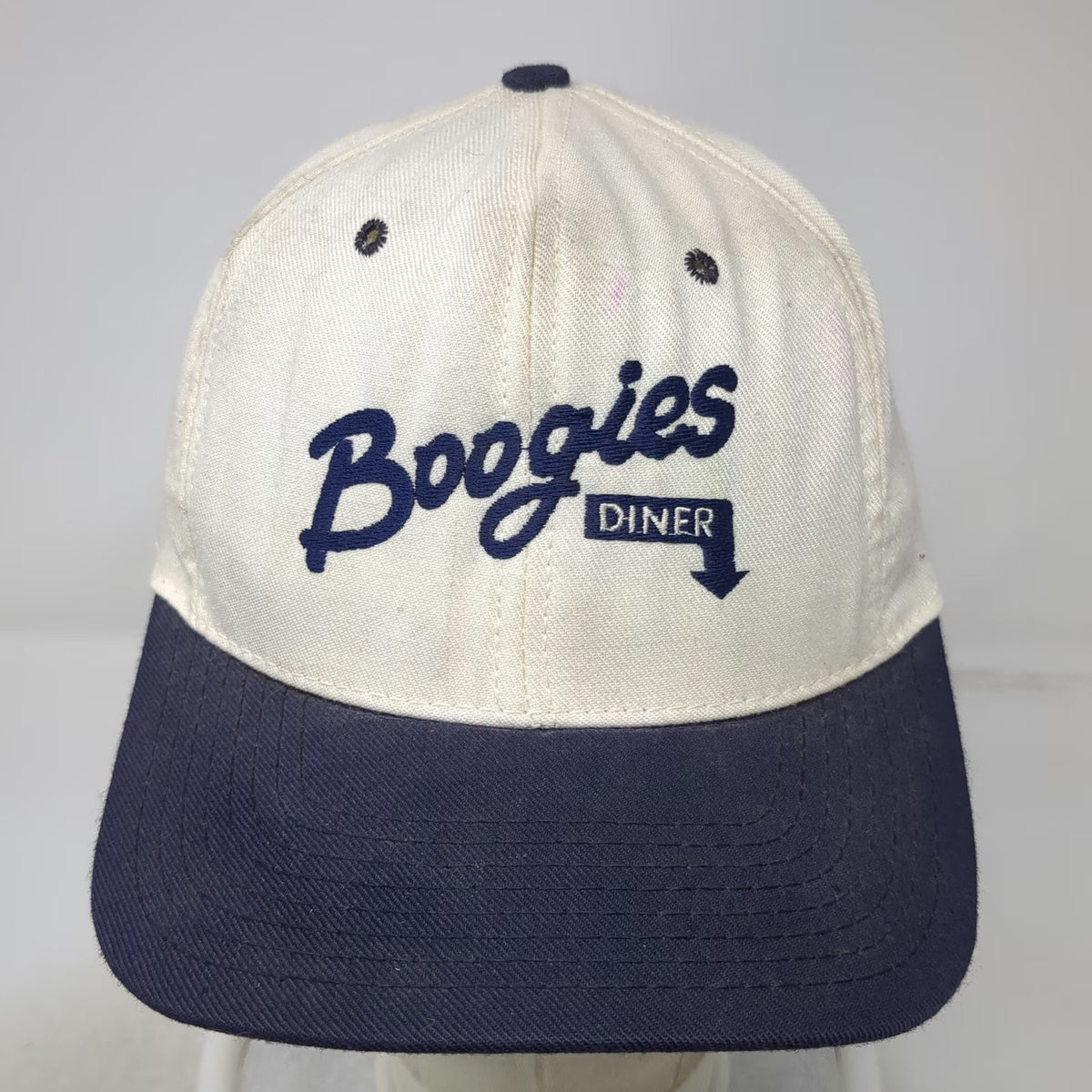Boogies Diner Georgetown Snapback White Blue One Size Green Underbrim Cotton Hat