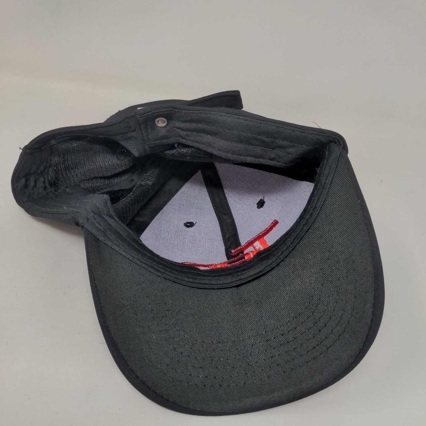 Tea Slideback Hat Black One Size Adjustable Embroidered Vent Holes