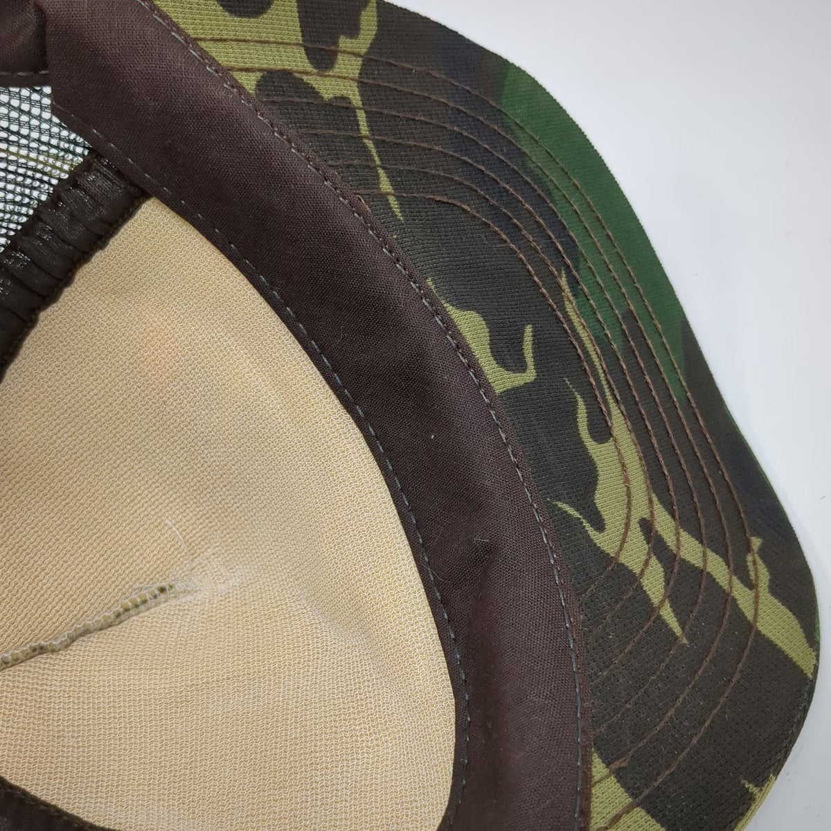 I/D/E/A inc. Trucker Hat Green Brown One Size Wood Duck Hunting Camo Graphic USA