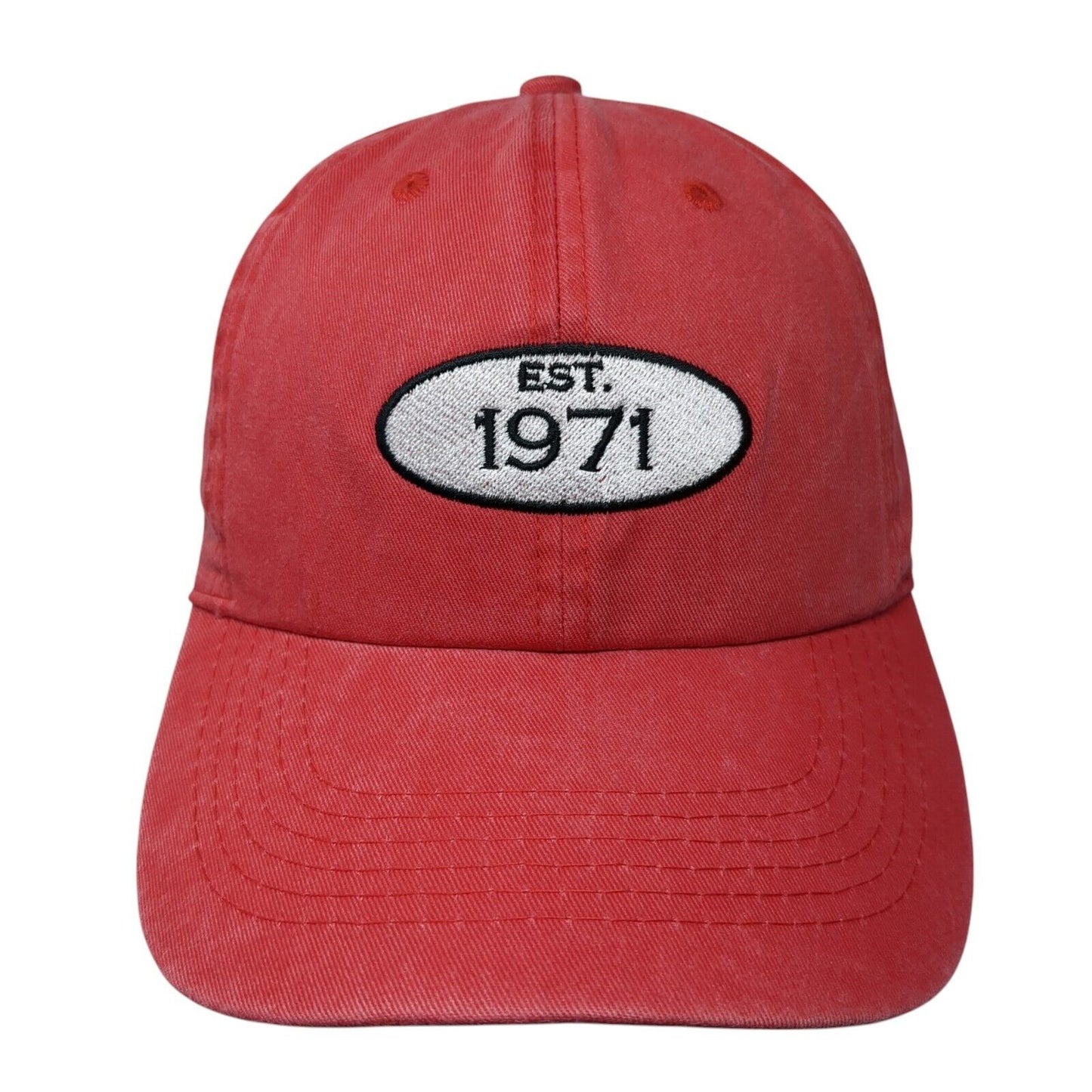 Est. 1971 Slideback Hat Red One Size Adjustable Embroidered Trendy