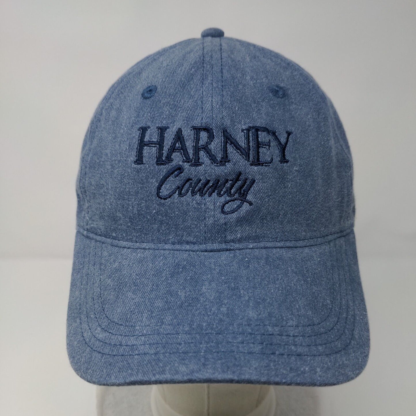 Harney County Slideback Hat Blue OSFA Adjustable Embroidered 6 Panel Cotton