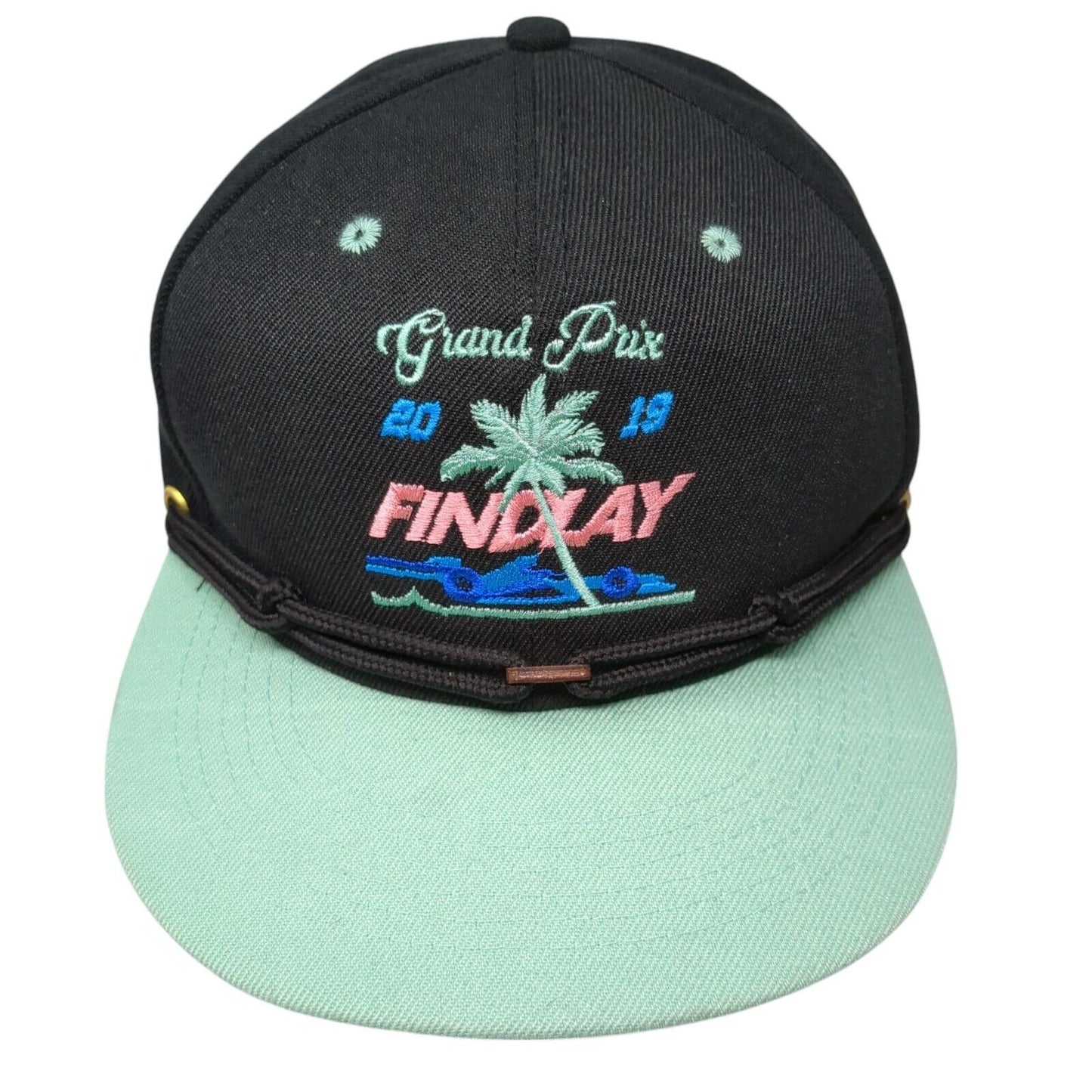 Grand Prix 2019 Findlay Snapback Hat Multicolor One Size Adjustable 6 Panel Rope