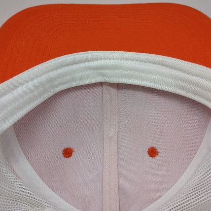 Port Authority Trucker Hat Orange One Size Tates Rents Patch Mesh Snapback Cap