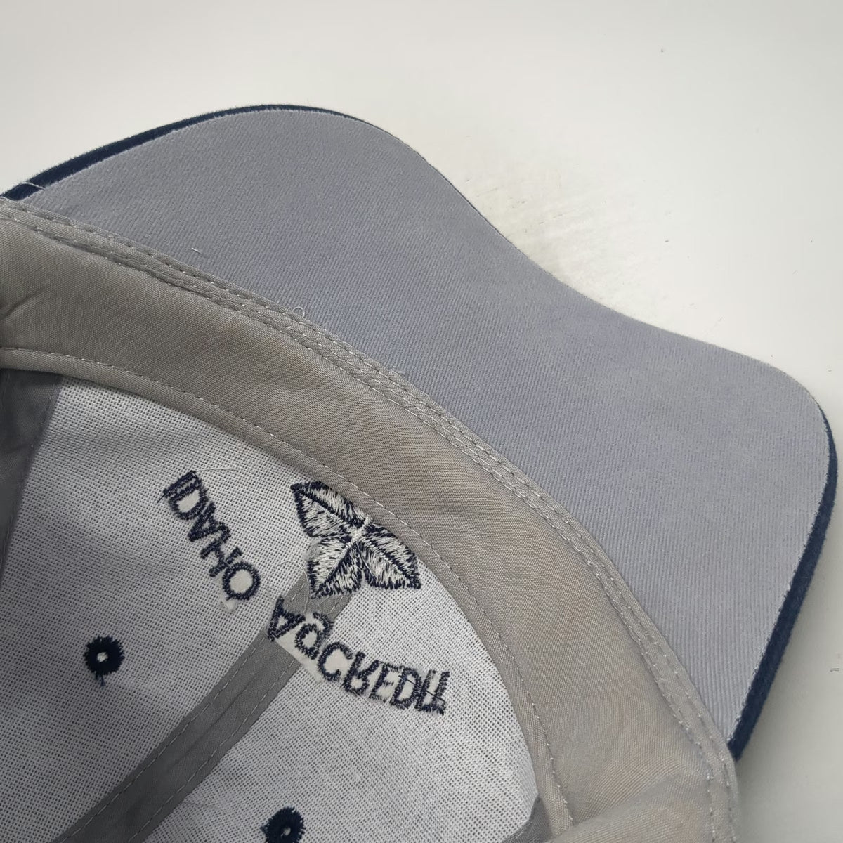 OTTO Baseball Cap Gray Blue OSFM Idaho AgCredit Slideback Hat Contrast Piping