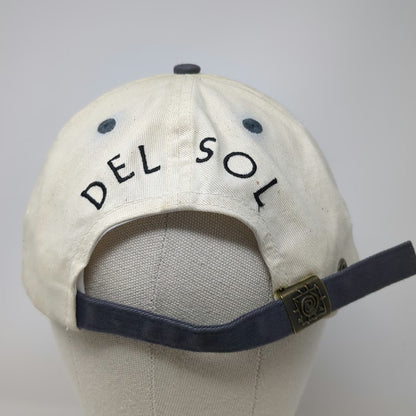 Del Sol Baseball Cap Beige Blue One Size St. Thomas USVI Cotton Slideback Hat