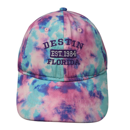 Destin Florida Strapback Hat Multicolor One Size Adjustable Tie Dye