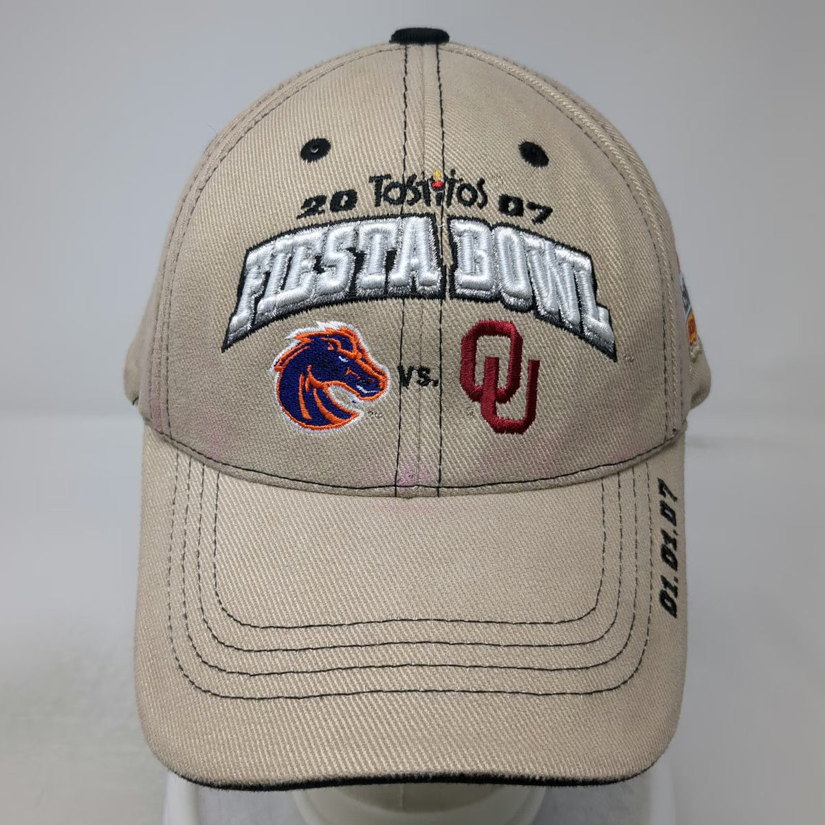 TOW NCAA Boise State Oklahoma 2007 Fiesta Bowl Beige One Size Cap Hat Matchup