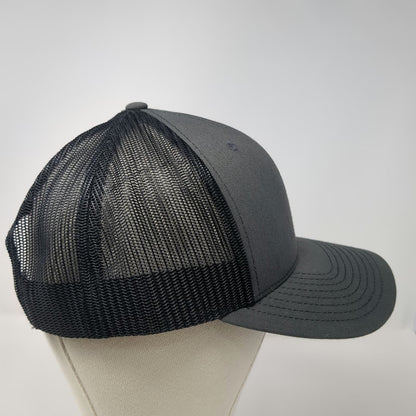 Richardson Trucker Hat Gray Black One Size Roto-Rooter Plumbers Snapback Mesh