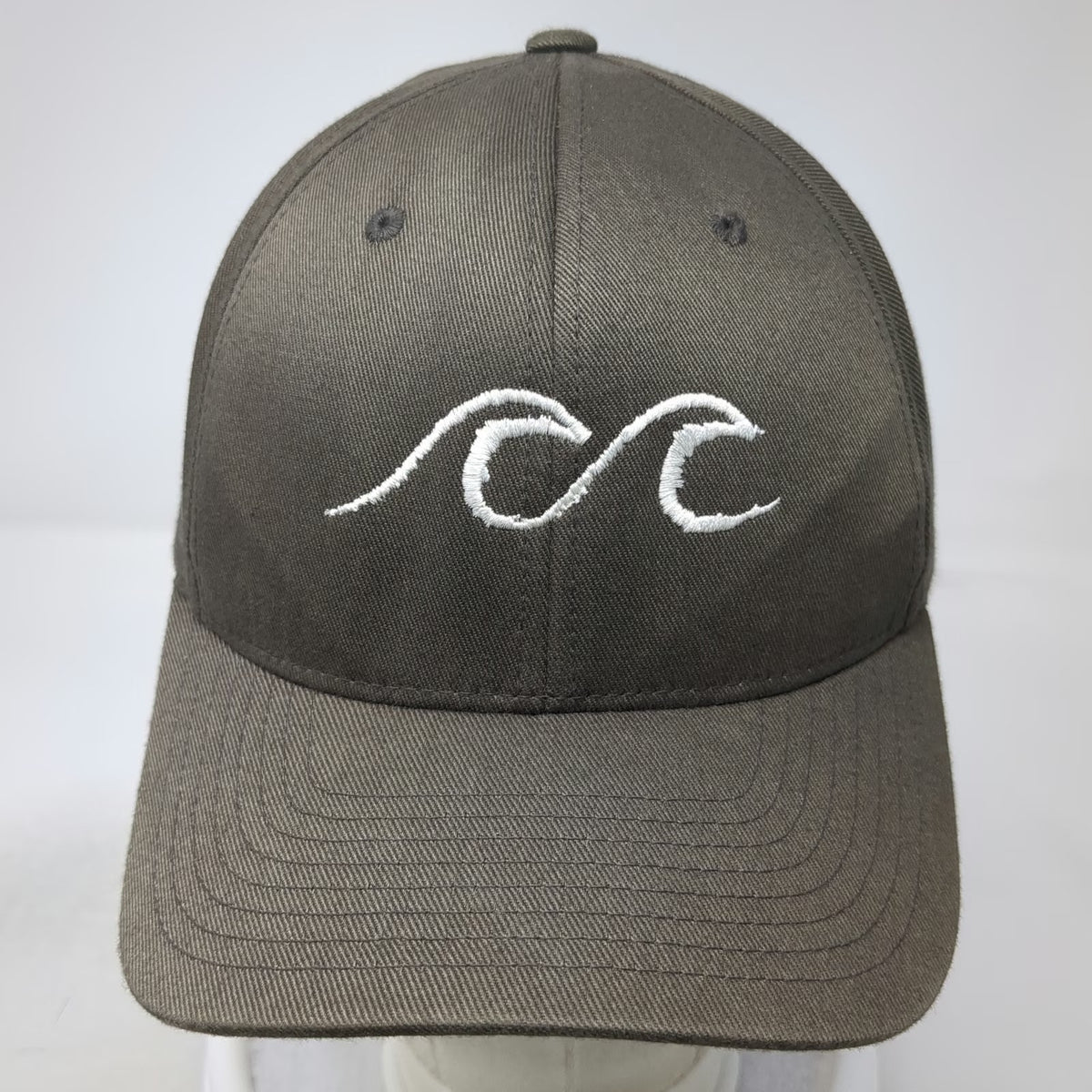 Flexfit Baseball Cap Brown XL Wave Logo Cabo Commanders Curved Brim Elastic Hat
