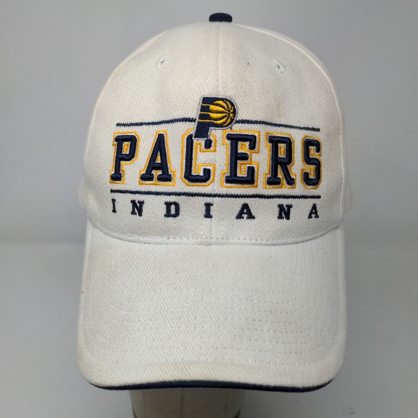 NBA Elevation Men's Strapback Hat Cream Size OSFA Embroidered Indiana Pacers