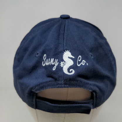 Sunny Co. Men's Strapback Hat Blue Embroidered Seahorse Logo Adjustable