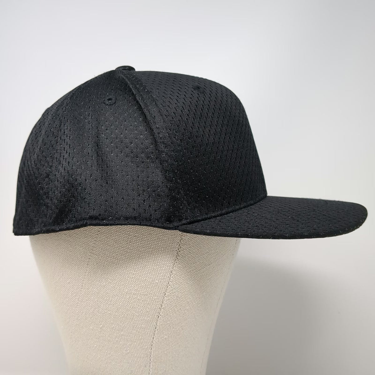 Honig's Baseball Cap Black 7 1/2 Perforated Mesh Fitted Breathable Referee Hat