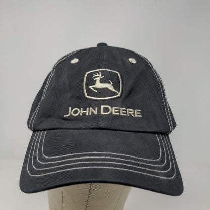 John Deere Men's Slideback Hat Black Size OSFM Embroidered Logo 100% Cotton