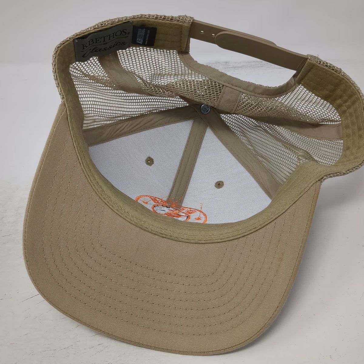 KBethos Trucker Hat Beige One Size Mesh Snapback Ditch Witch Patch Logo Work