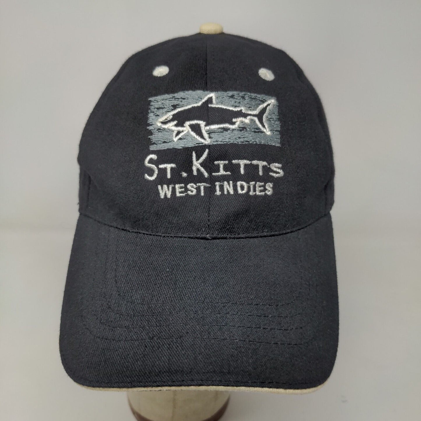 Rima Men's Strapback Hat Black Embroidered St. Kitts West Indies Logo