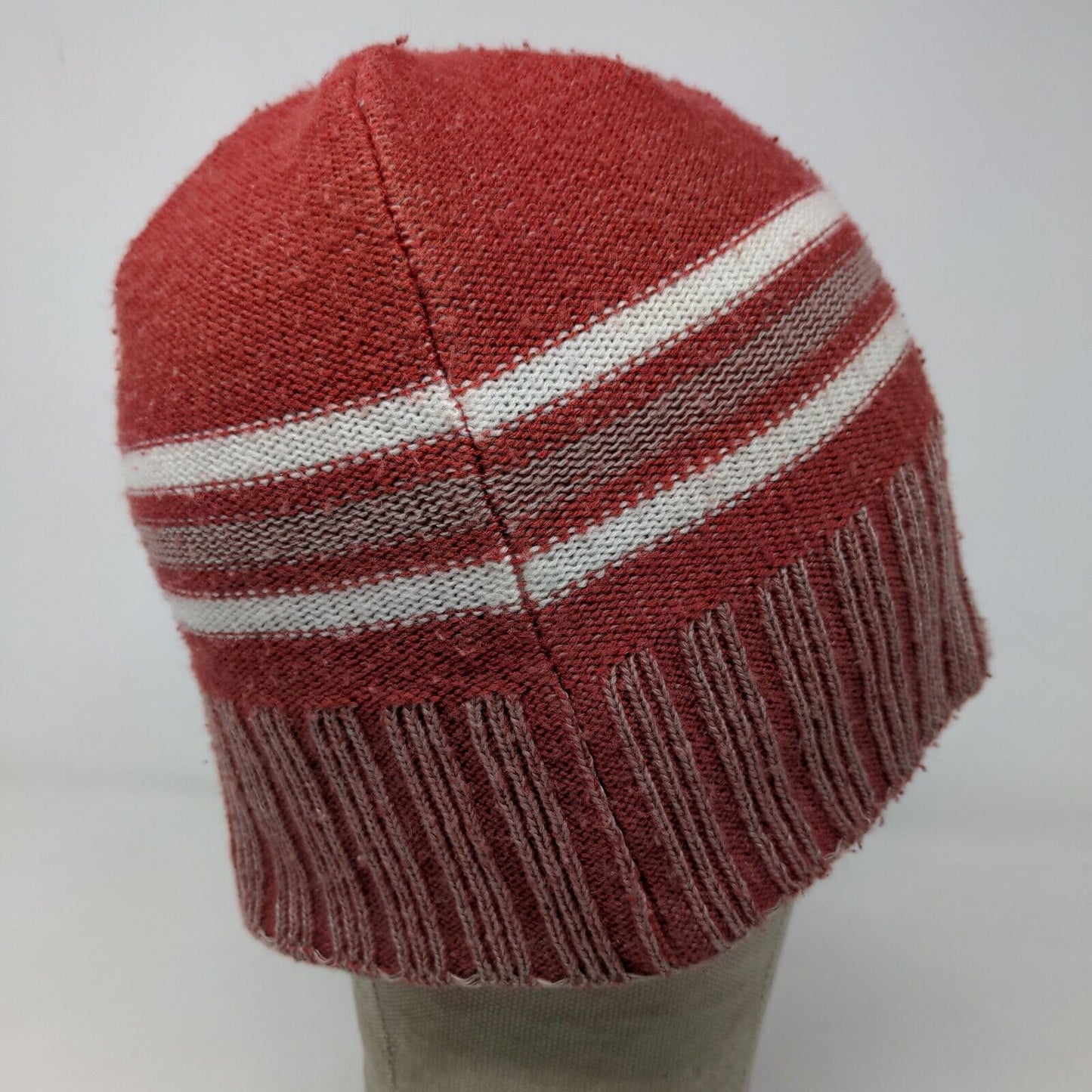 Adidas Men's Knit Beanie Hat Cap Red Striped OSFA Embroidered IU Hoosiers Logo