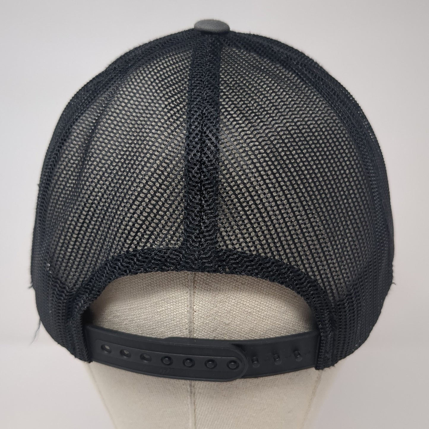 The Classics Yupoong Snapback Trucker Hat Gray One Size Embroidered Logo