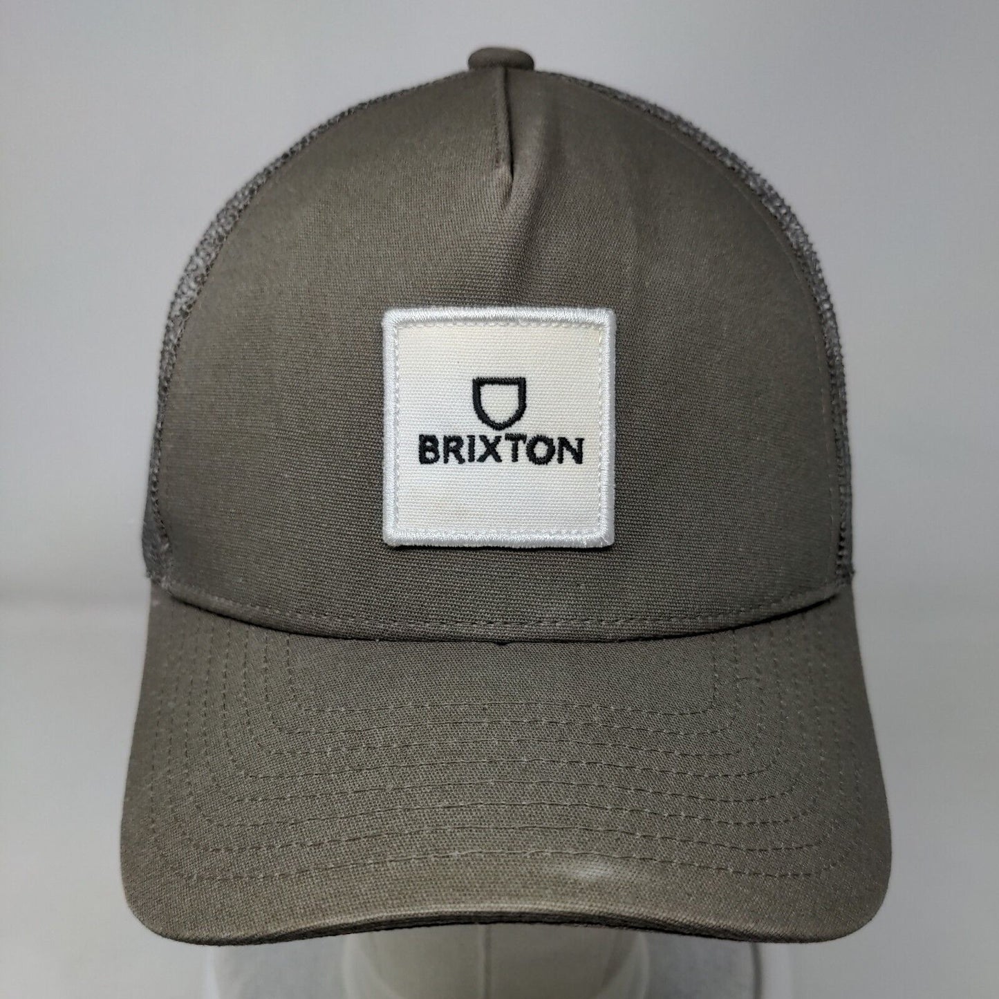 Brixton Snapback Trucker Hat Tan One Size Embroiidered Mesh Back Netplus