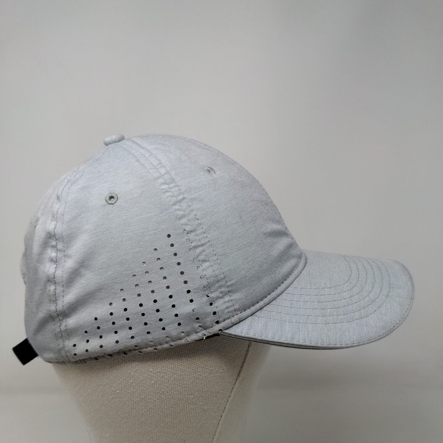 Mission Strapback Hat Gray One Size Adjustable Vented Holes 6 Panel Wet To Cool