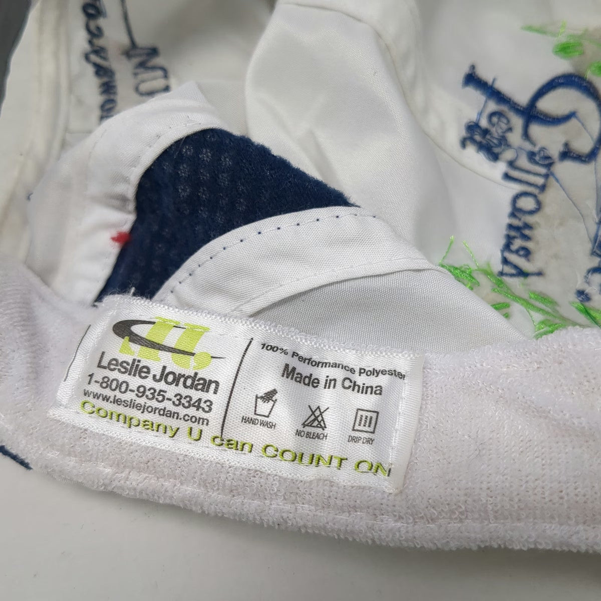 Leslie Jordan Baseball Cap White Blue Green One Size Jeff Galloway Training Hat