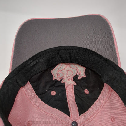 Unbranded Women's Strapback Hat Pink One Size Embroidered Logo 6 Panel