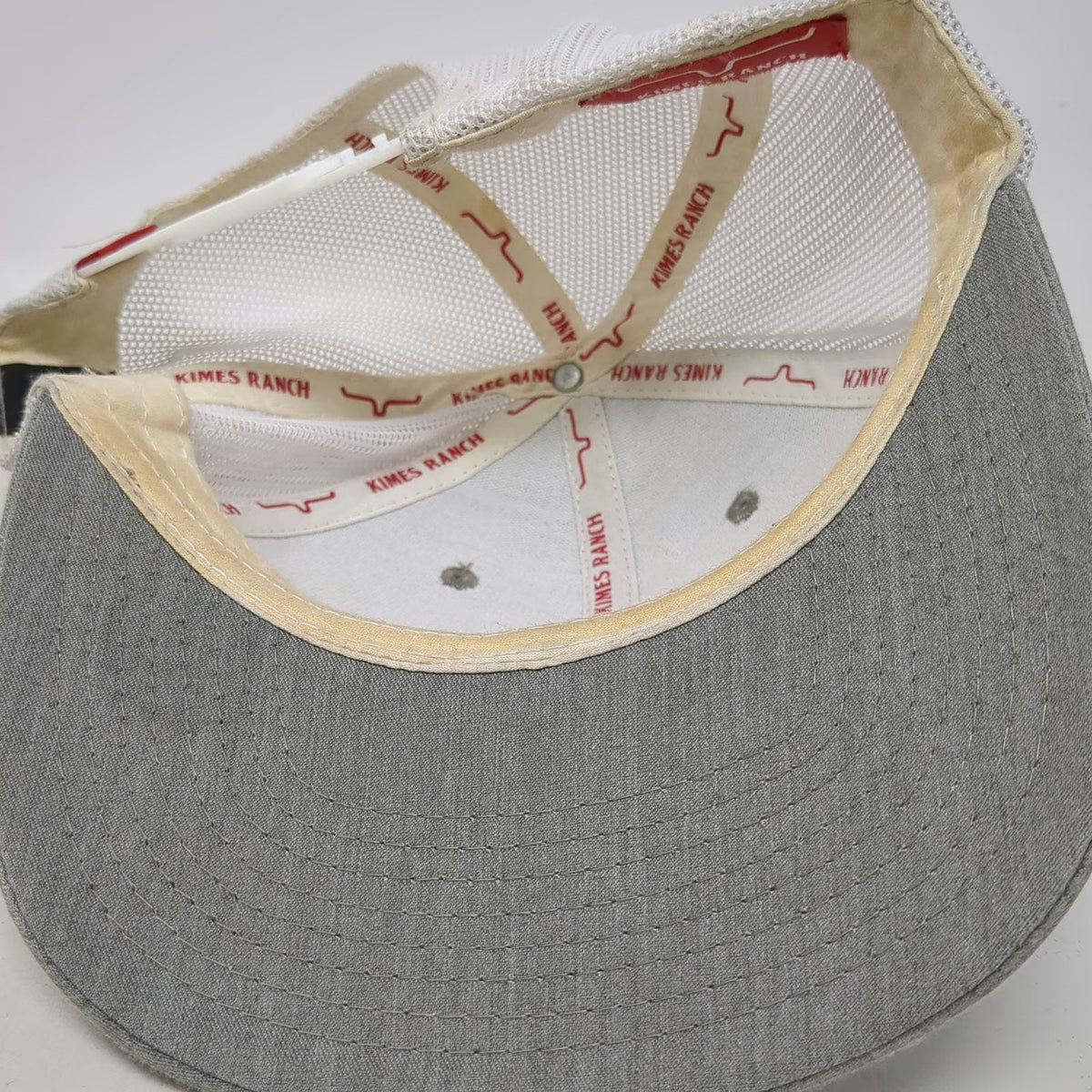 Kimes Ranch Trucker Hat Gray One Size Mesh Back Snapback Leather Patch Logo