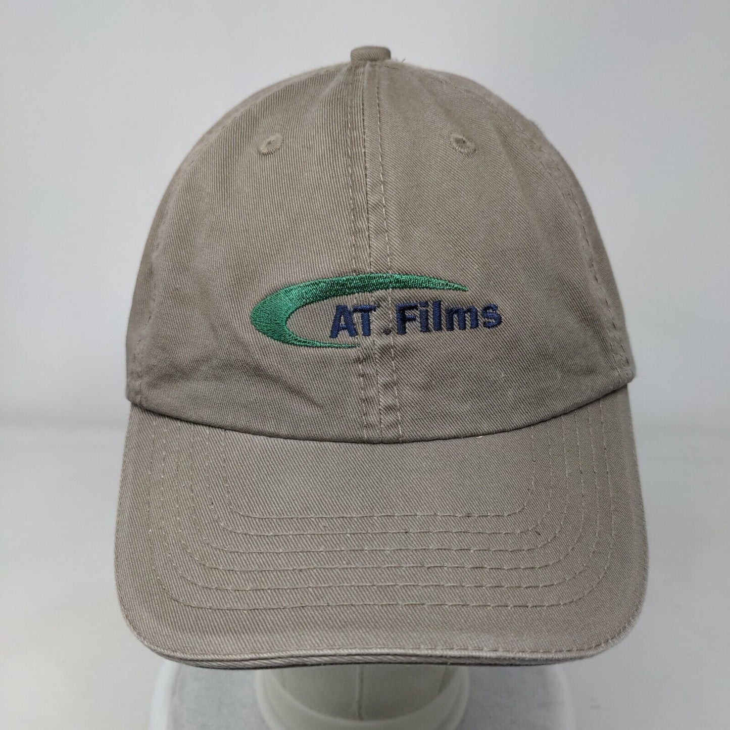 AT. Films Strapback Hat Tan One Size Embroidered KeyAg Port & Company