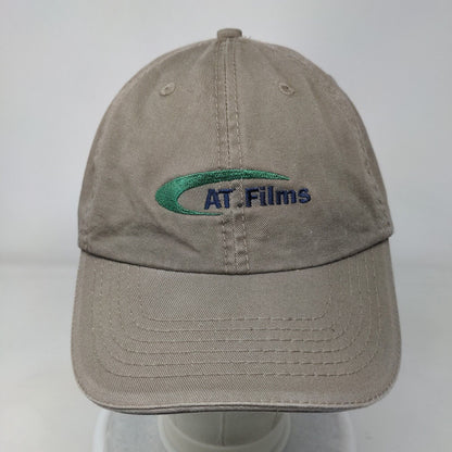 AT. Films Strapback Hat Tan One Size Embroidered KeyAg Port & Company