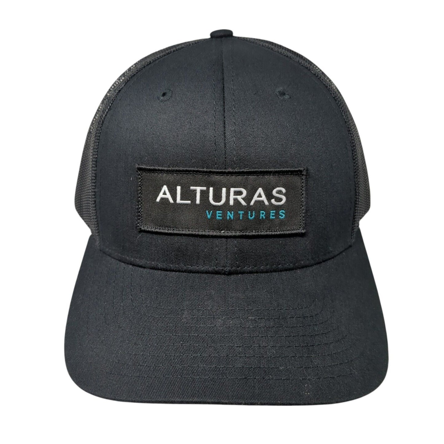 Alturas Ventures Patch Snapback Trucker Hat Black M/L Mesh Back Solid