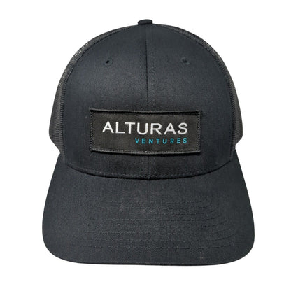 Alturas Ventures Patch Snapback Trucker Hat Black M/L Mesh Back Solid