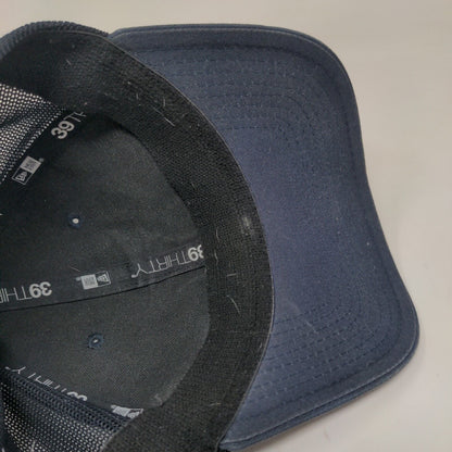 New Era Mens Fitted Mesh Back Hat Blue S-M Embroidered New York Yankees 39Thirty