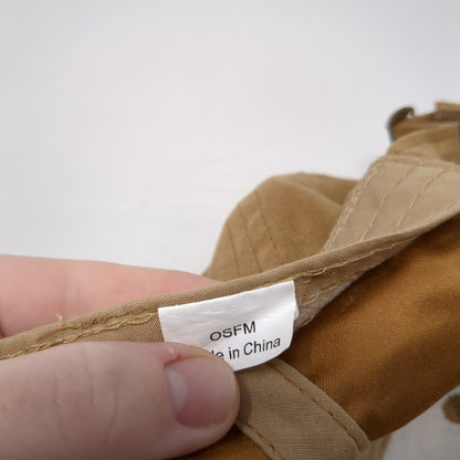 Unbranded Slideback Hat Brown One Size Solid 6 Panel Vent Holes Blank