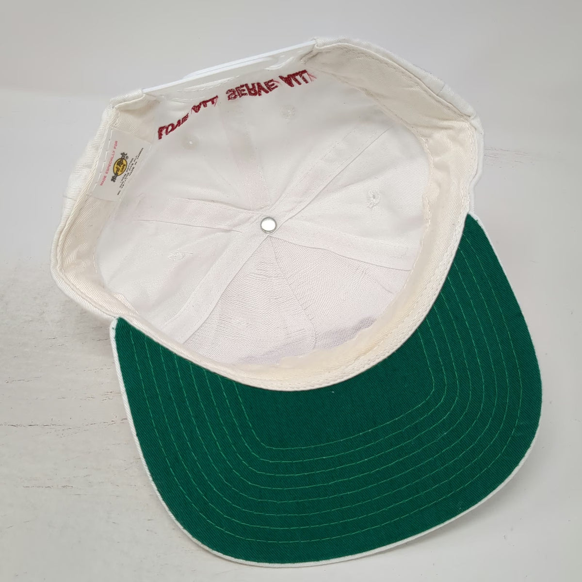 Hard Rock Cafe Berlin Save The Planet Snapback Hat White One Size Cotton Green