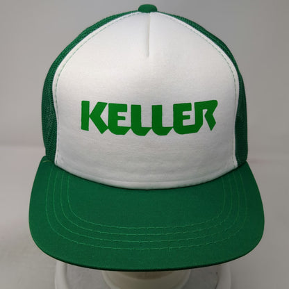 Triangle Headwear Trucker Hat Green Keller Block Logo Mesh Foam Snapback Print