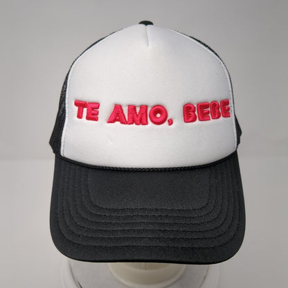 Te Amo, Bebe Snapback Rope Trucker Hat Black OSFM Mesh Back Otto