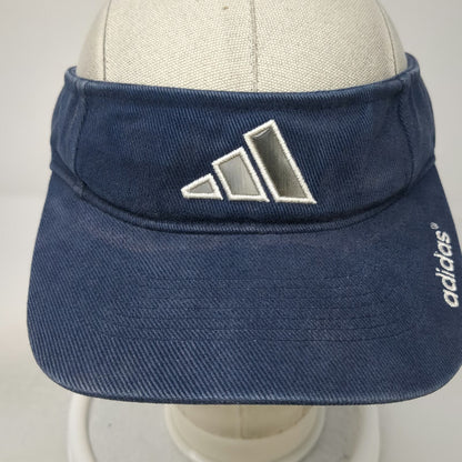 Adidas Visor Blue One Size Embroidered Logo Cotton Adjustable Sport Golf Hat