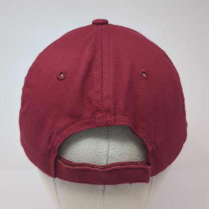 Sportsman Strapback Baseball Cap Red One Size Adjustable Lightweight Blank