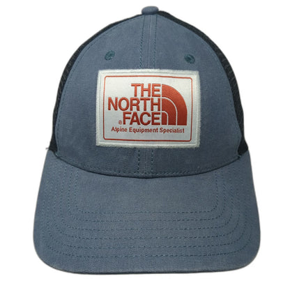 The North Face Trucker Hat Blue Black One Size Mesh Snapback Alpine Logo Patch