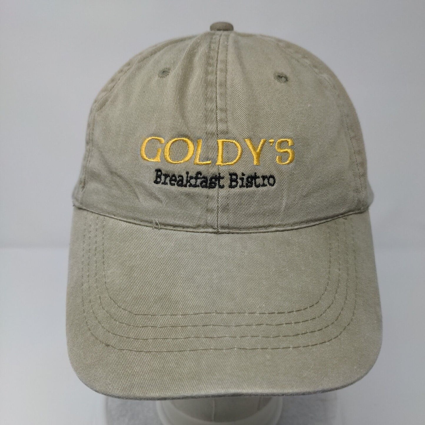Goldy's Breakfast Bistro Slideback Hat Tan OSFA Solid Embroidered Otto