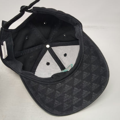 Adidas Baseball Cap Black Vintage Slideback Embroidered Logo Curved Brim Hat