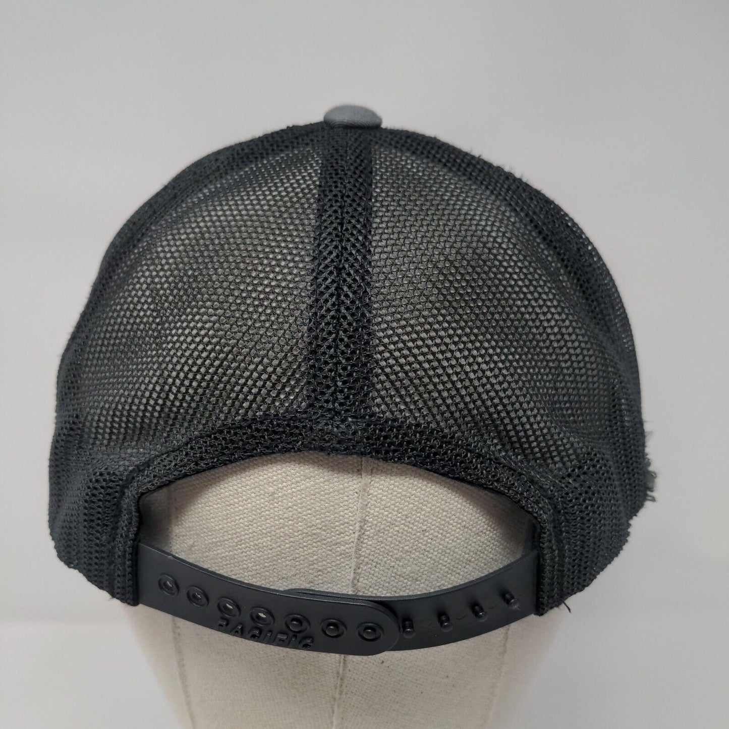 EB Snapback Trucker Hat Gray One Size Adjustable Mesh Back Pacific Headwear